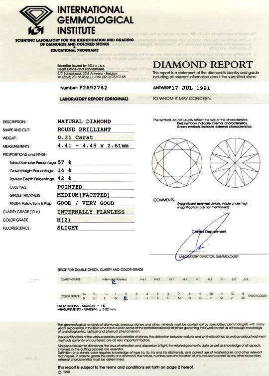 Foto 9 - Diamant 0,31ct Brillant IGI Wesselton Lupenrein, D5927