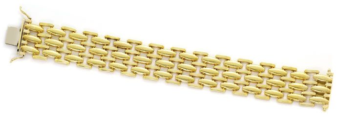 Foto 1 - Gold-Armband, Polierte Stäbchen und Matte Linsen in 14K, K2689