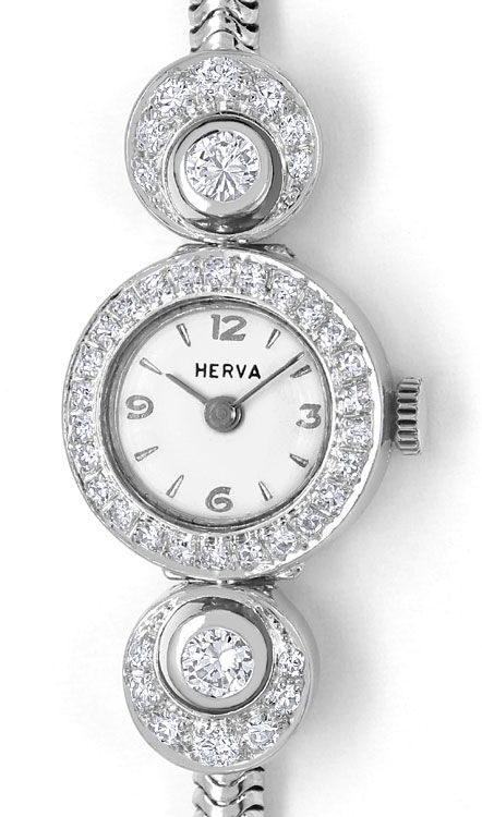 Foto 2 - Herva Diamant Damen-Armbanduhr mit 0,97ct 14K Weißgold, U2381
